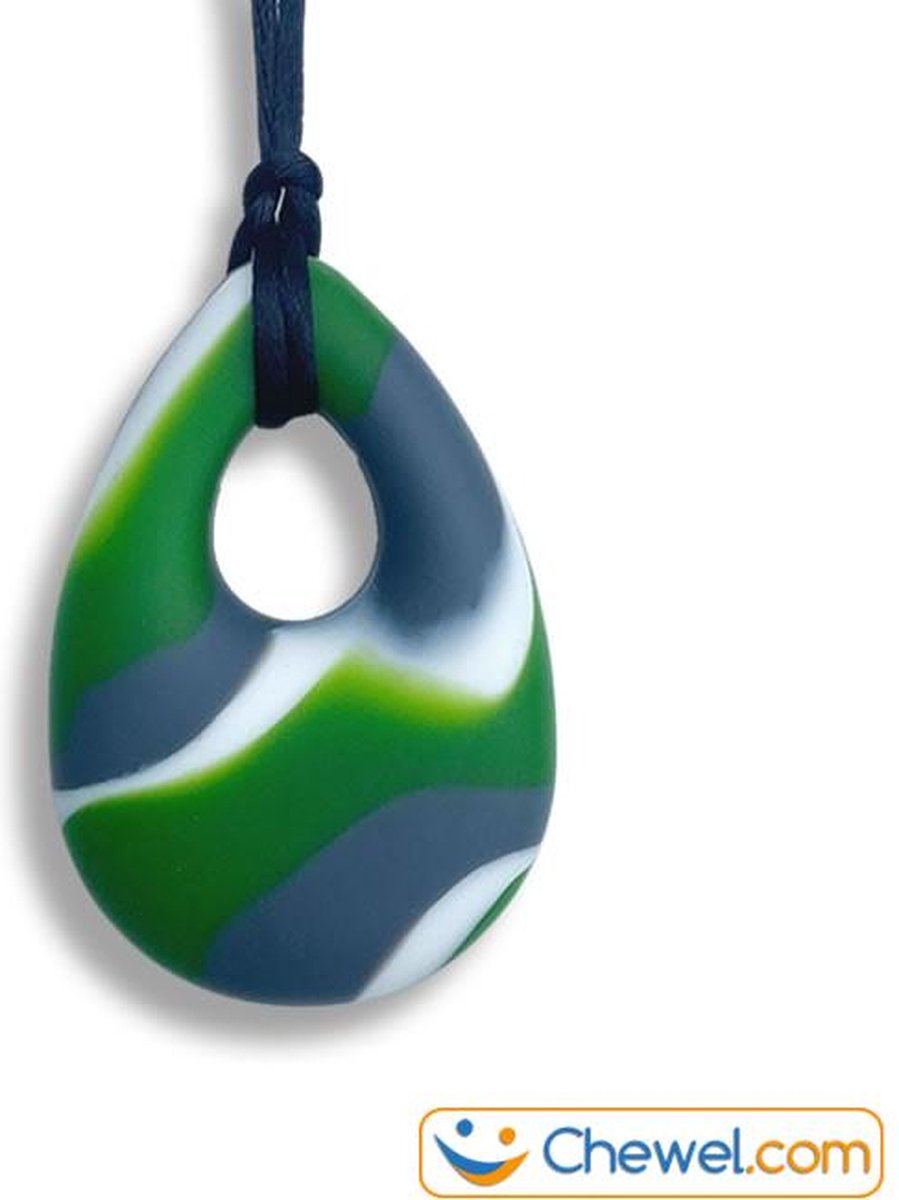 Bijtketting Kauwketting | Druppel Camouflage | Chewelry - Groen